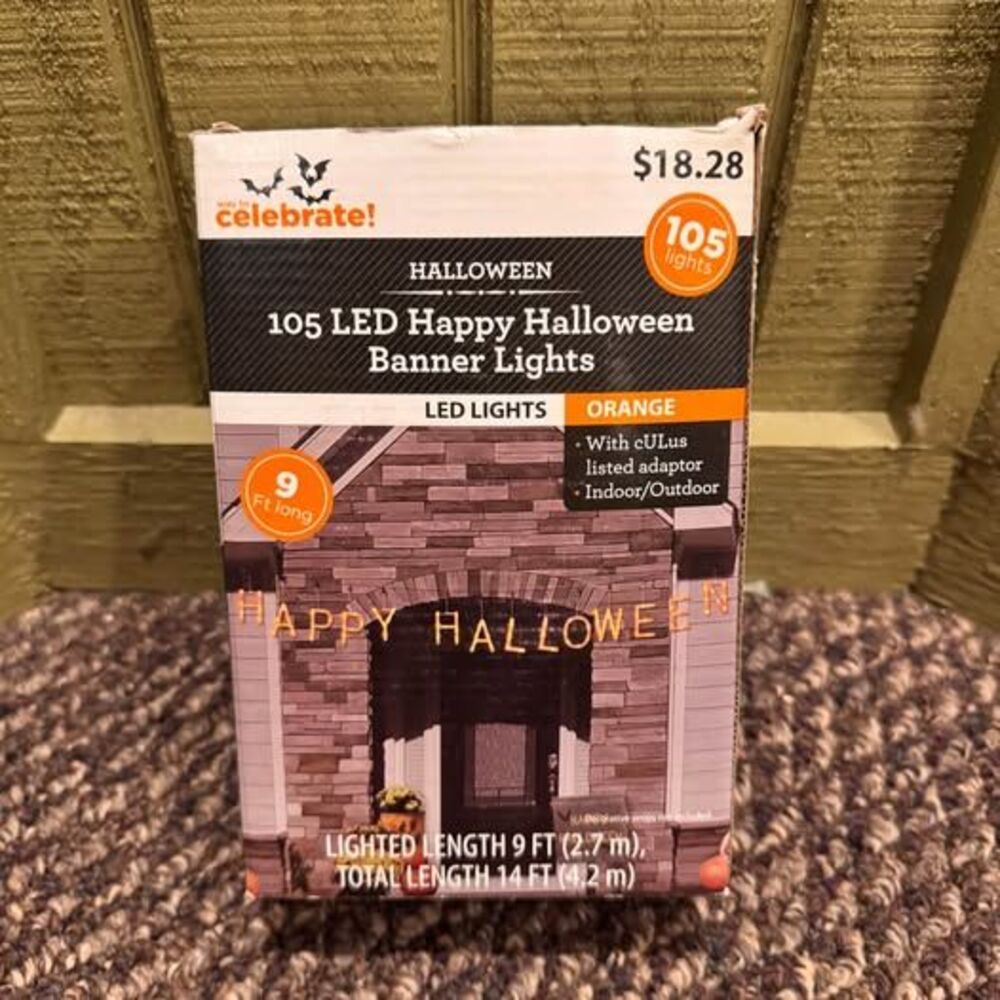 Way To Celebrate! 105 LED Happy Halloween Banner Lights